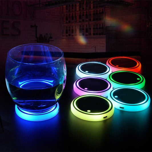 Colorful Cup Holder LED Light-up Coaster Light For Car Automatically